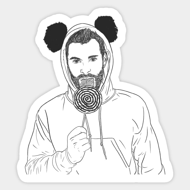 Panda Lollipop Sticker by JasonLloyd